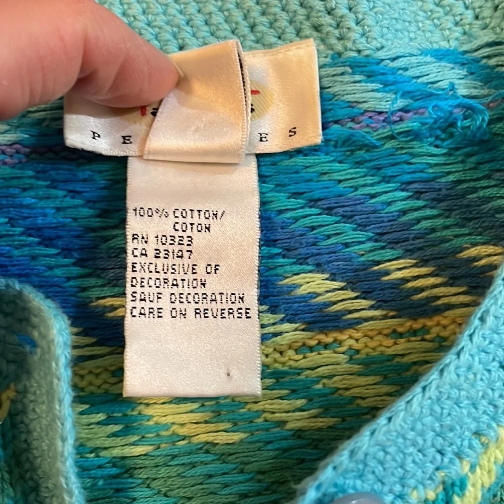 Vintage Talbots Petites Cardigan. Large petite. Spring colors.